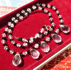 Vintage Deco Briolette Necklace Czech Bohemian Crystal Collar