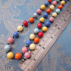 Vintage Deco Necklace, 1930s Czech Harlequin Art Glass Multicoloured Beads