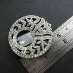 Vintage 1930s Deco Dress Clip Brooch Large Diamante Buckle Pin