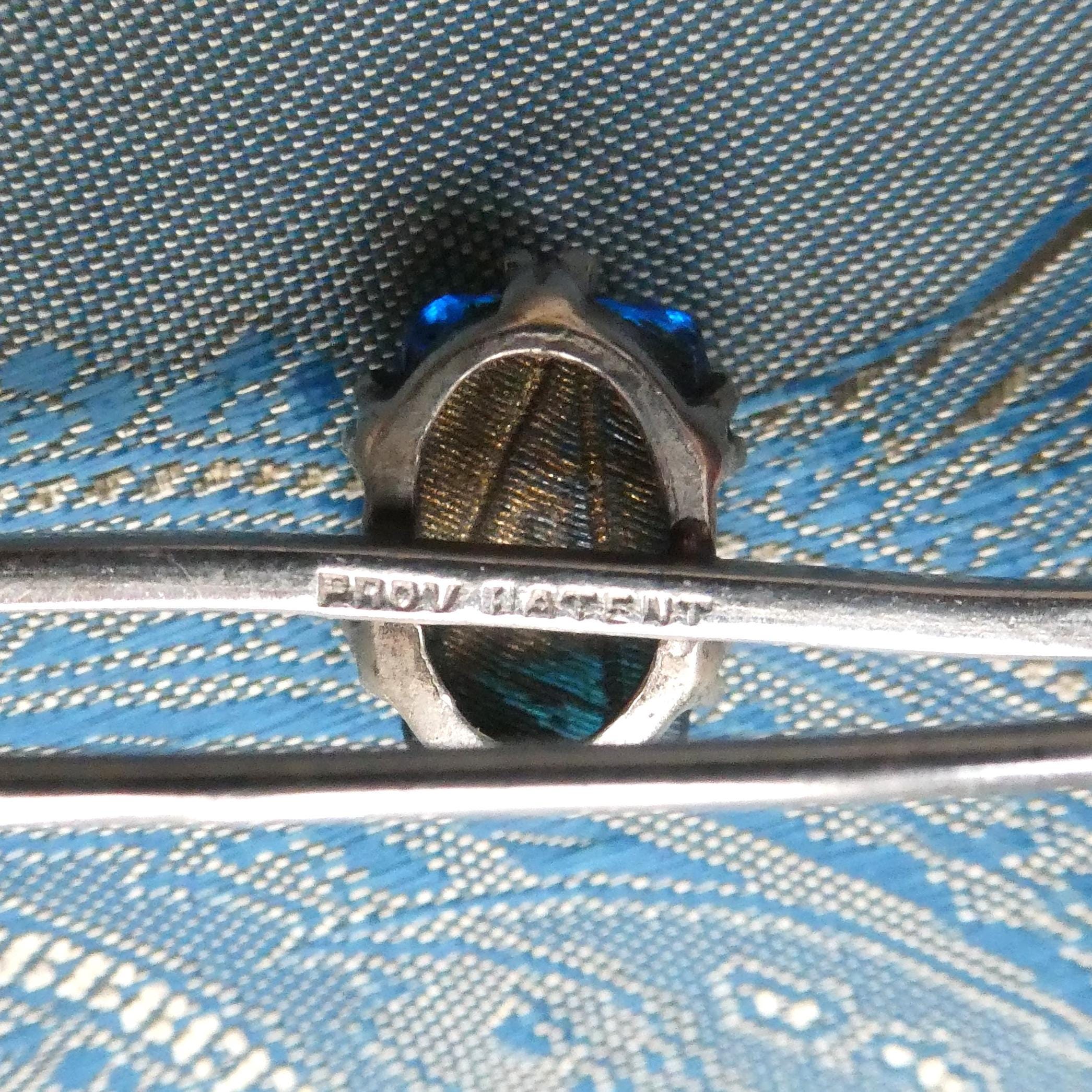 Antique Deco 1920s Bar Brooch Stock Tie Pin Simulated Butterfly Wing Pin