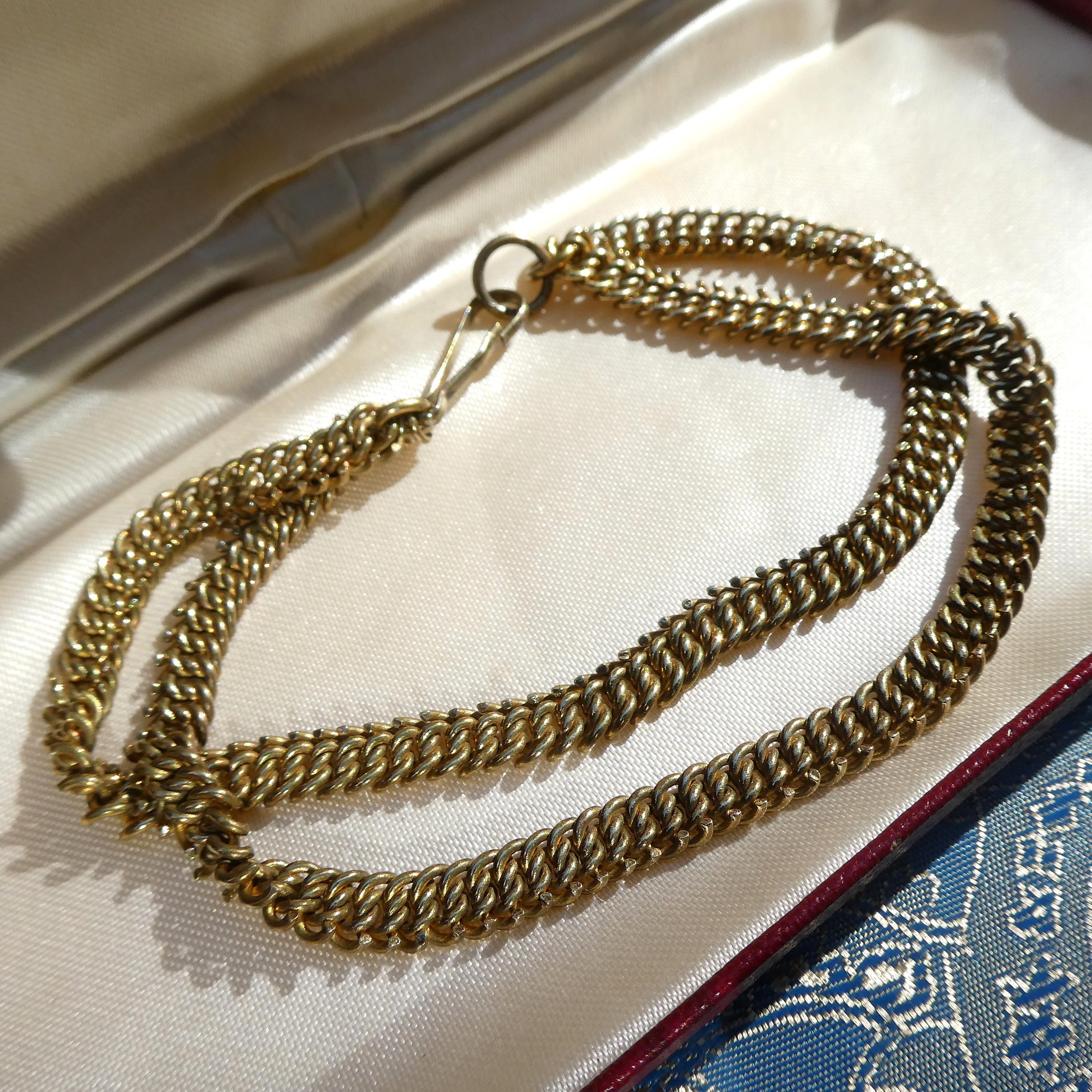 Antique Bismark Chain Bracelet Edwardian/Early Deco German Patented Fancy Chain Cuff