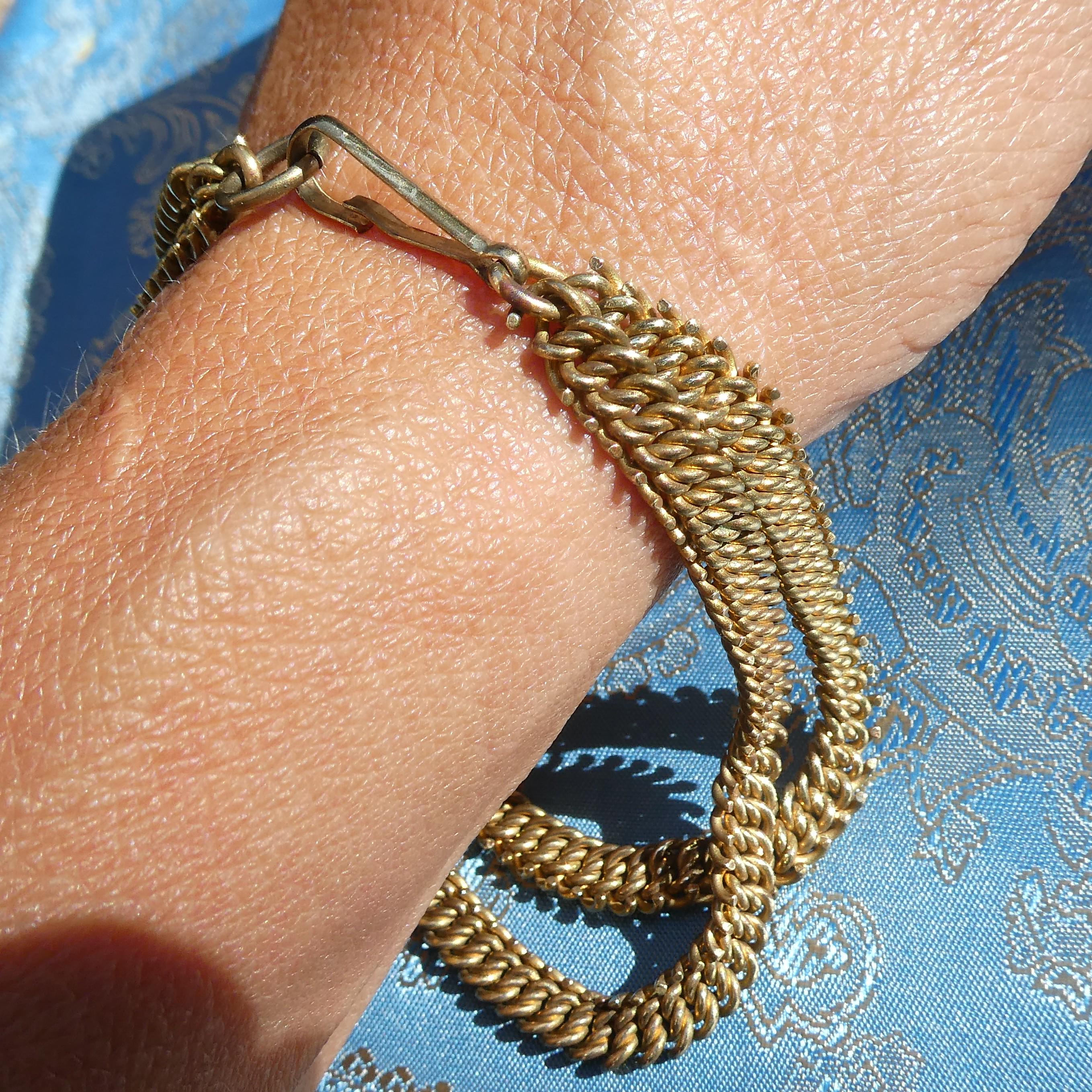 Antique Bismark Chain Bracelet Edwardian/Early Deco German Patented Fancy Chain Cuff