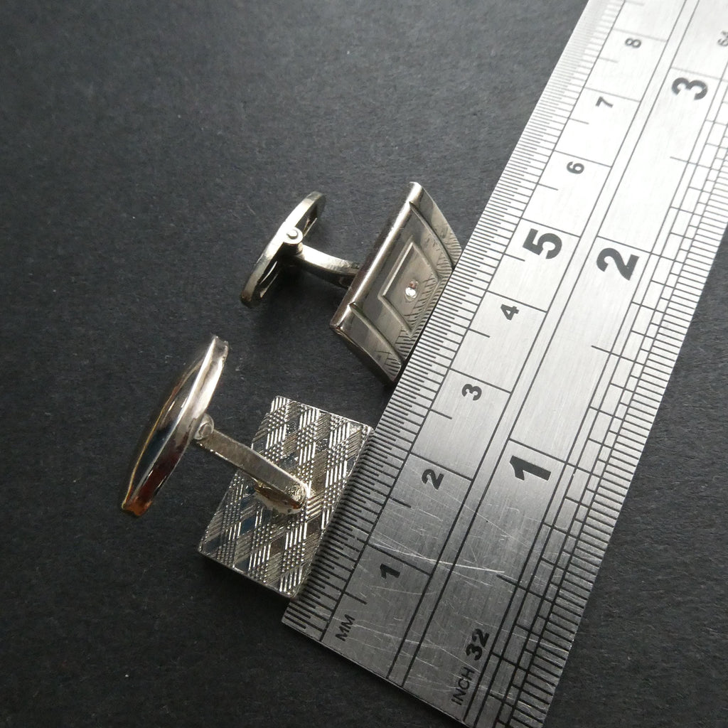 Vintage Cufflinks Mod Floating Diamond Paste Links Wedding Best Man Gift