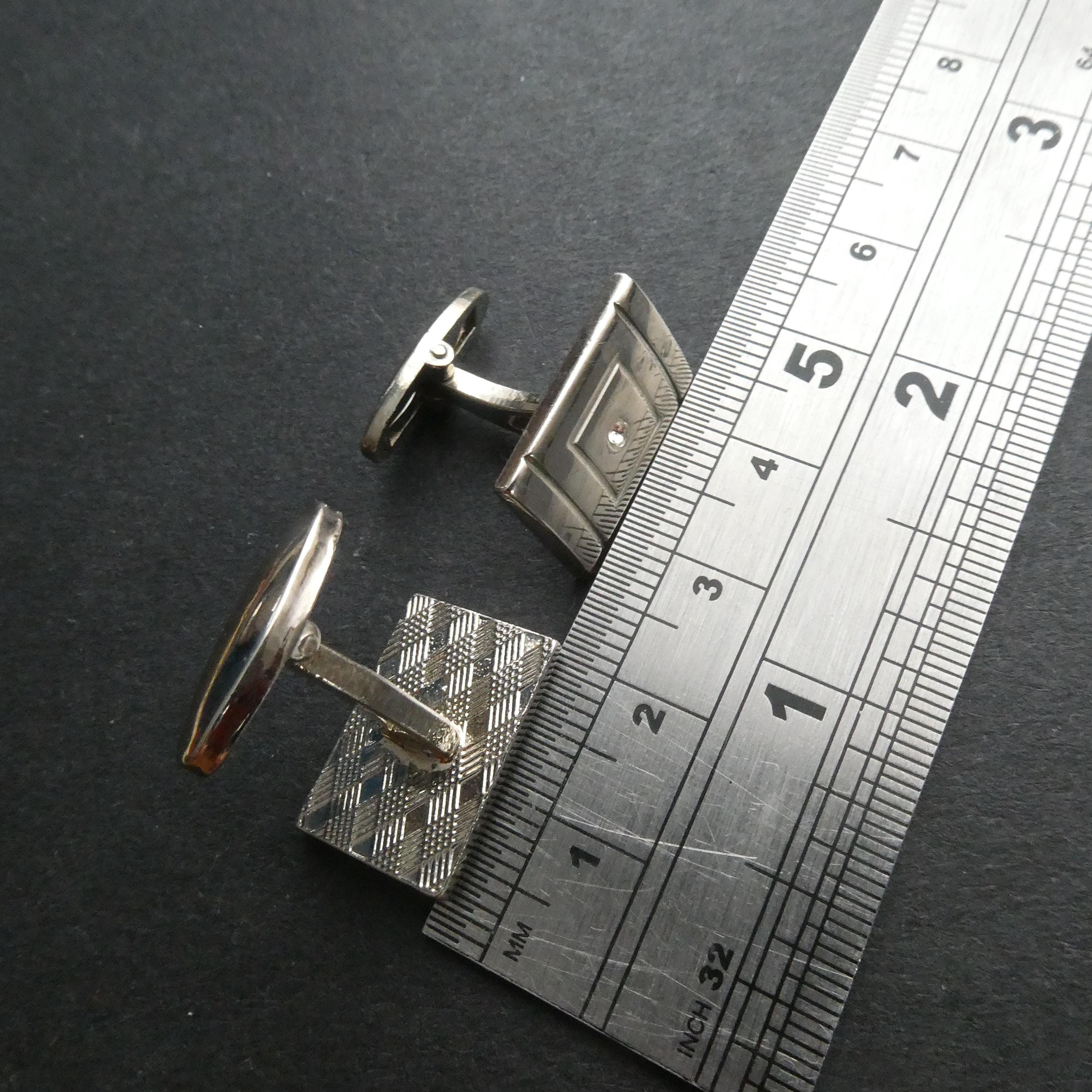 Vintage Cufflinks Mod Floating Diamond Paste Links Wedding Best Man Gift