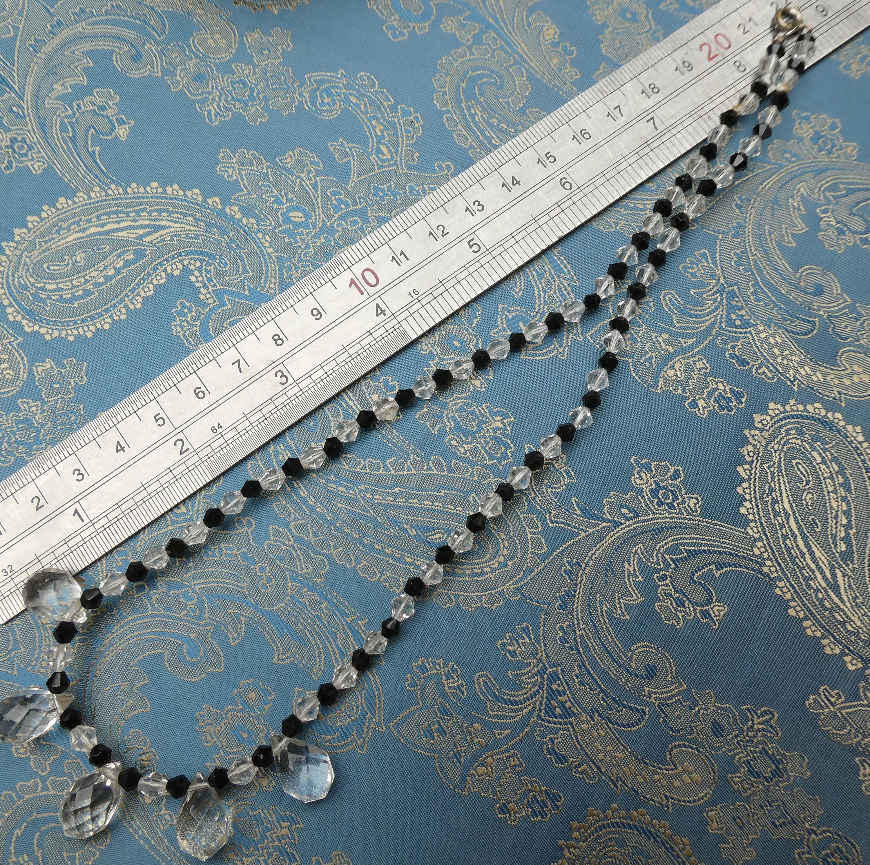 Vintage Deco Briolette Necklace Czech Bohemian Crystal Collar