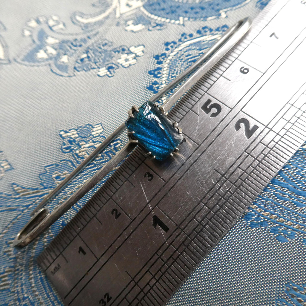 Antique Deco 1920s Bar Brooch Stock Tie Pin Simulated Butterfly Wing Pin