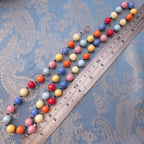 Vintage Deco Necklace, 1930s Czech Harlequin Art Glass Multicoloured Beads
