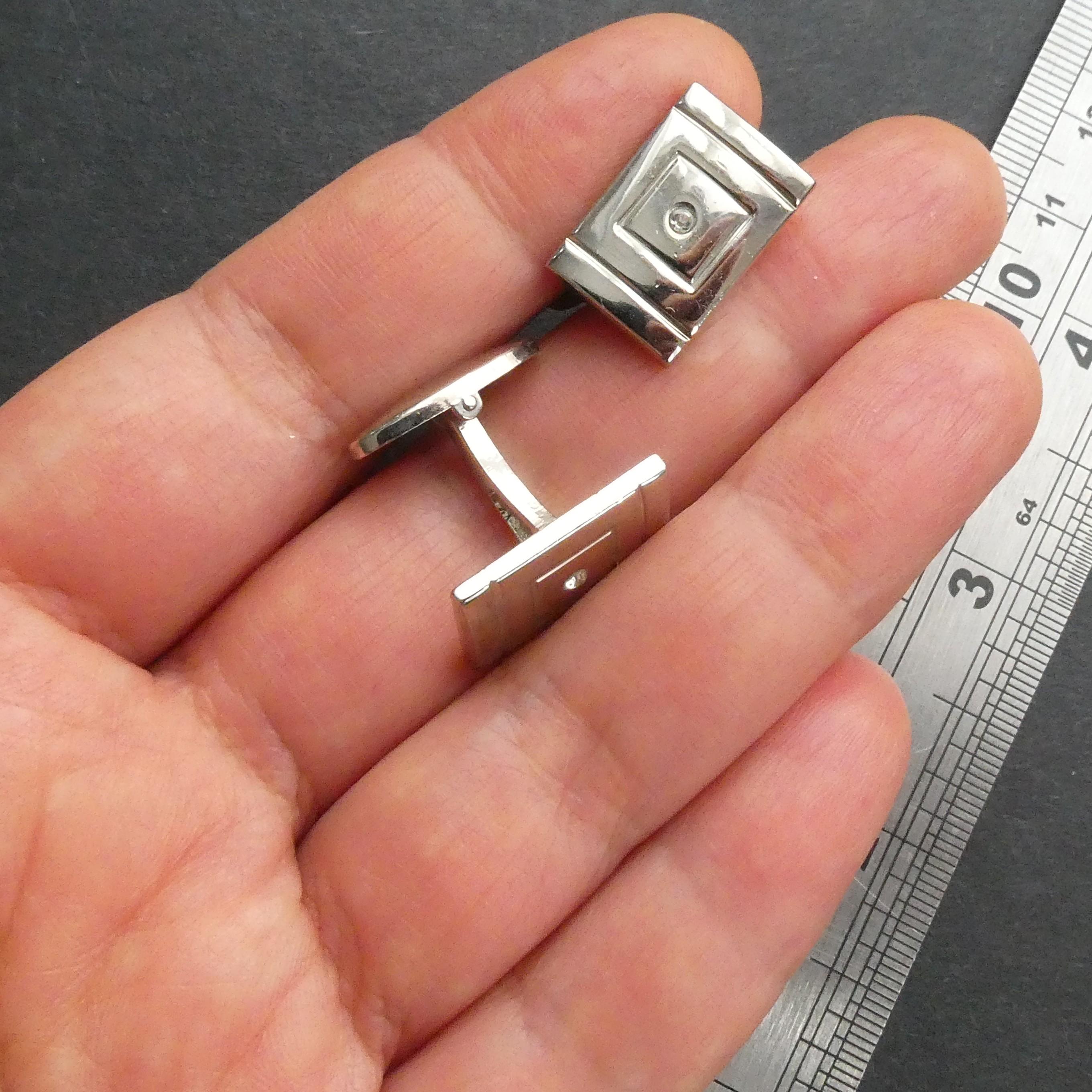 Vintage Cufflinks Mod Floating Diamond Paste Links Wedding Best Man Gift