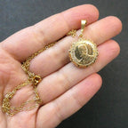 Rare Antique George V Medal Locket Photo Frame WWI Era English Royal Souvenir