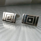 Vintage Cufflinks Mod Floating Diamond Paste Links Wedding Best Man Gift