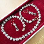 1 Antique Rock Crystal Necklace Earrings Set, Victorian – Edwardian circa 1900