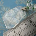 Rare Lalique Style Pendant Necklace Deco Egyptian Revival Intaglio Carved Glass & Sea Green Czech Crystal Collar