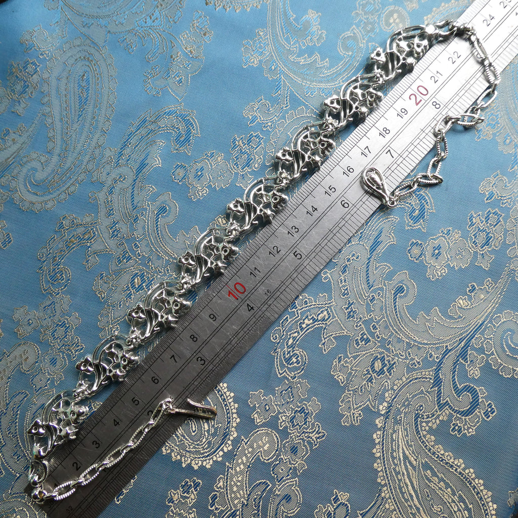 Vintage 1950s Costume Necklace Midcentury Aurora Borealis Crystal Collar, Likely Jewelcraft