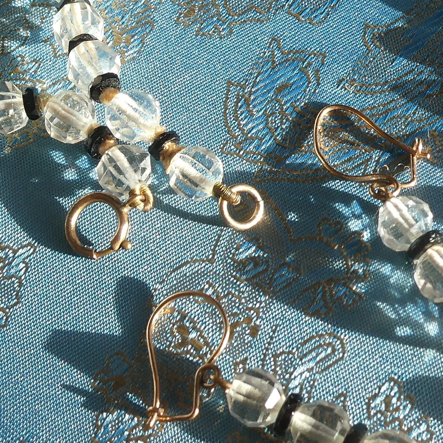 1 Antique Rock Crystal Necklace Earrings Set, Victorian – Edwardian circa 1900