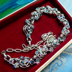 Vintage 1950s Costume Necklace Midcentury Aurora Borealis Crystal Collar, Likely Jewelcraft