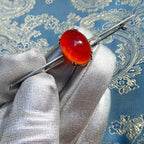 Antique Equestrian Deco Brooch Sterling Silver Carnelian Stock Pin c. 1910-1920