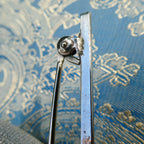 Antique Equestrian Deco Brooch Sterling Silver Carnelian Stock Pin c. 1910-1920