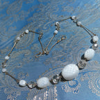 Antique Deco Czech Necklace 1920s Optical Illusion Art Glass Crystal Rolled Gold Wire Collar