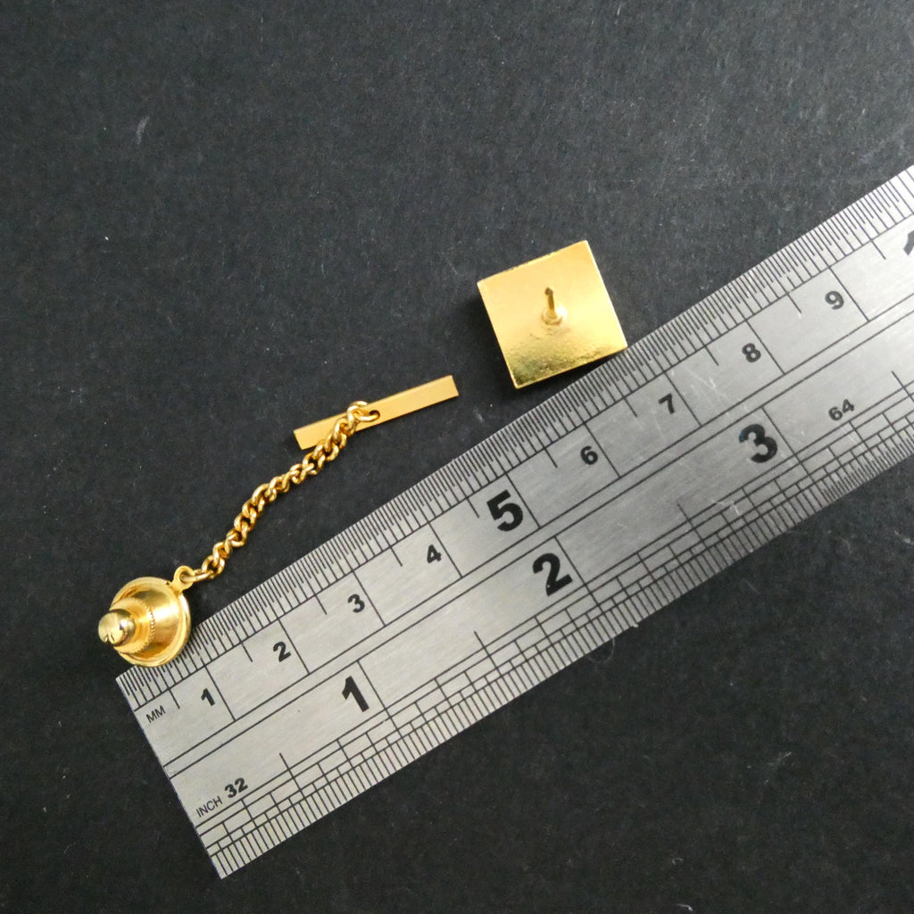 Vintage 1960s Tie Pin Tack Stud in the Original Meakers of Picadilly Box - English Midcentury Thermoset Moonglow Lucite Mod Gentleman's Accessory