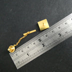 Vintage 1960s Tie Pin Tack Stud in the Original Meakers of Picadilly Box - English Midcentury Thermoset Moonglow Lucite Mod Gentleman's Accessory