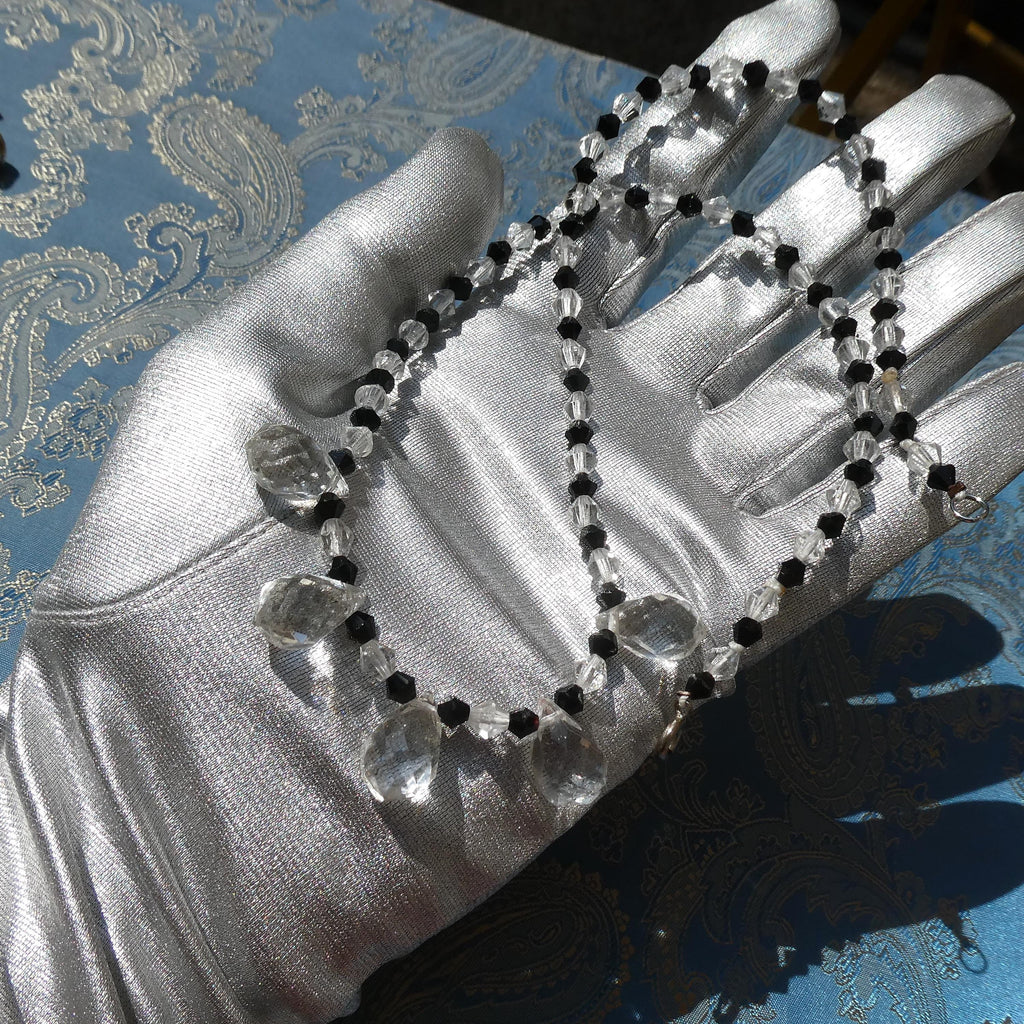 Vintage Deco Briolette Necklace Czech Bohemian Crystal Collar