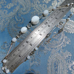 Antique Deco Czech Necklace 1920s Optical Illusion Art Glass Crystal Rolled Gold Wire Collar