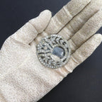 Vintage 1930s Deco Dress Clip Brooch Large Diamante Buckle Pin